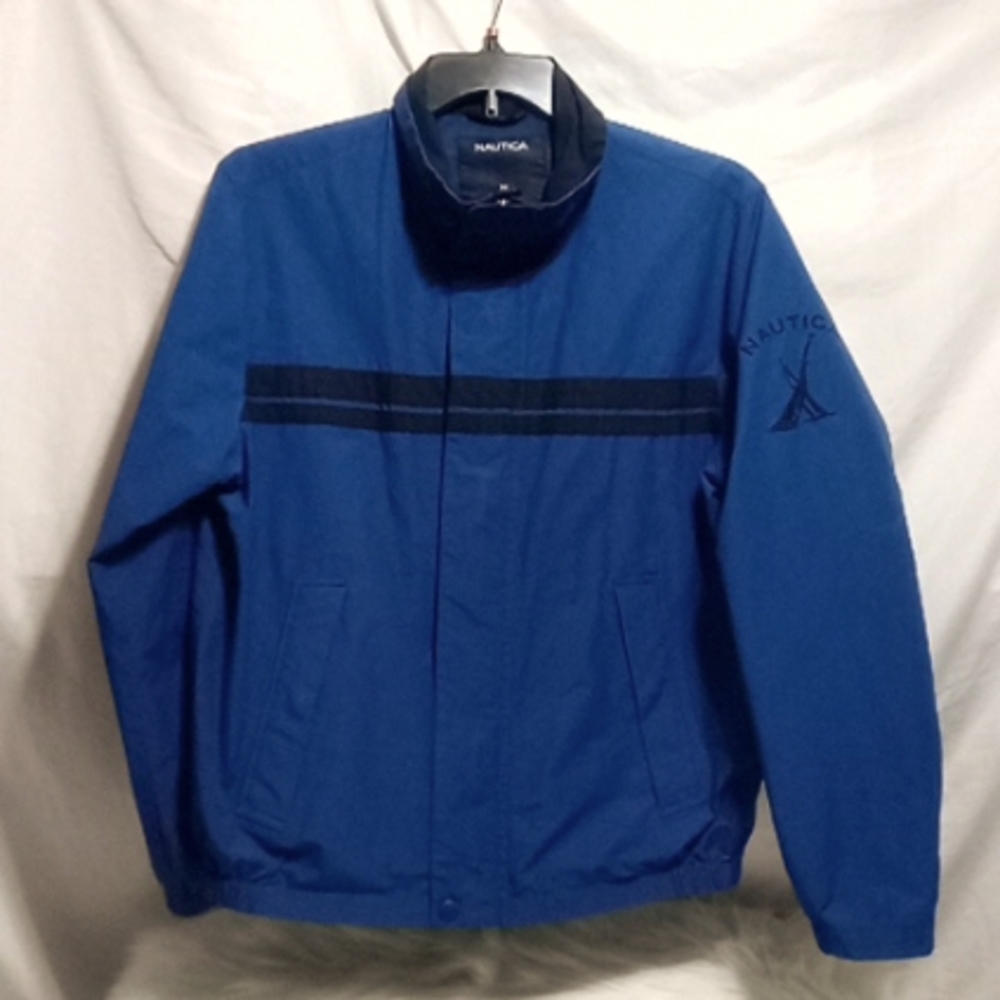 (BX10) Nautica Mens Zip/Button Up Jacket Sz.M Great Vtg Condition